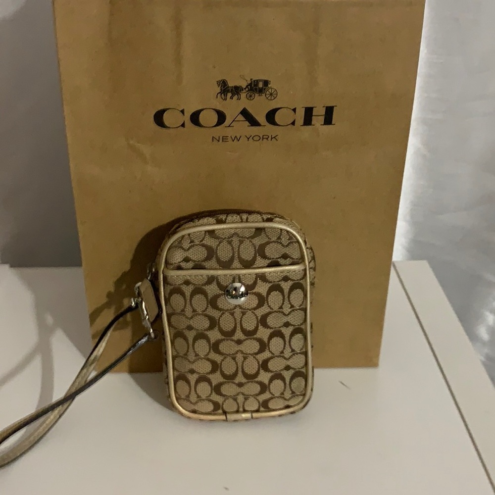 Coach signature wristlet